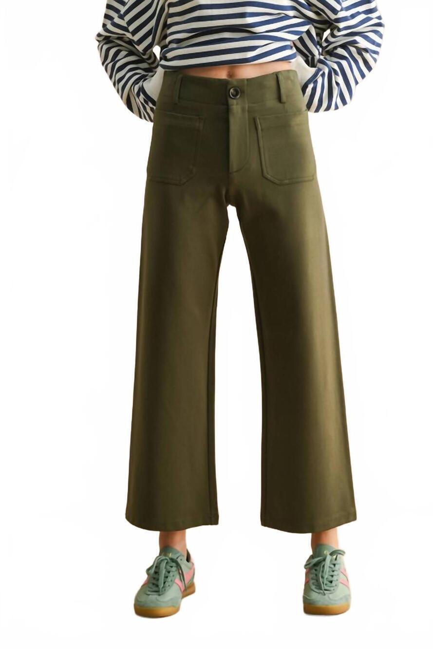 NEW MIOU MUSE high rise ponte pant in olive